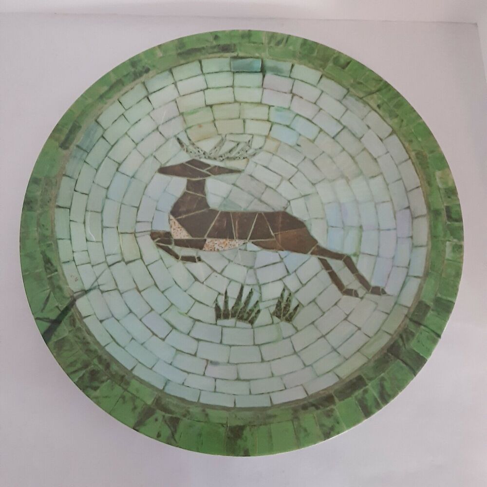 Waverly Leaping Deer Platter Stained Glass Effect Holidays,Family Gatherings 13"